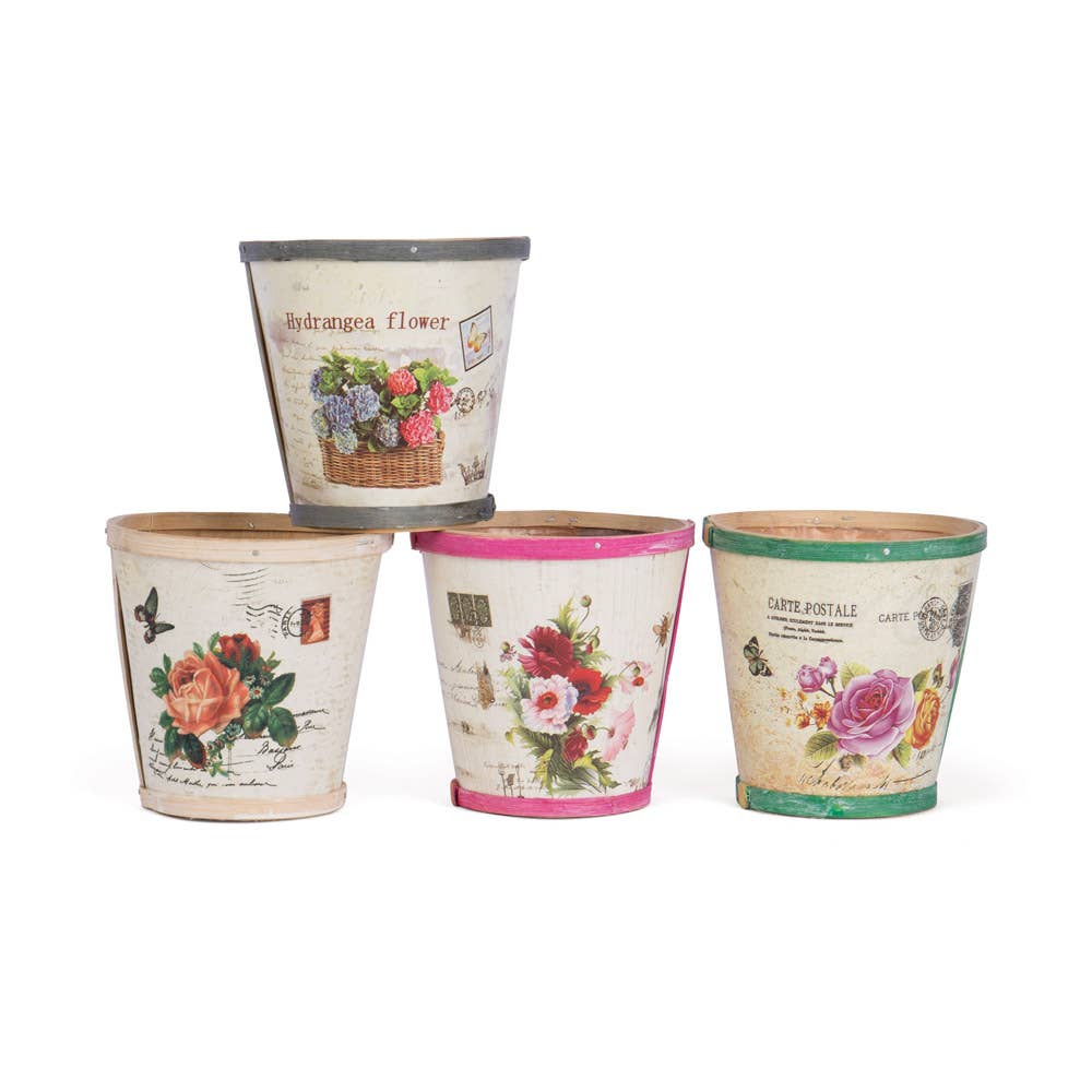 RD SPLITWOOD PLANTER-4ASST SEWN-IN LINER