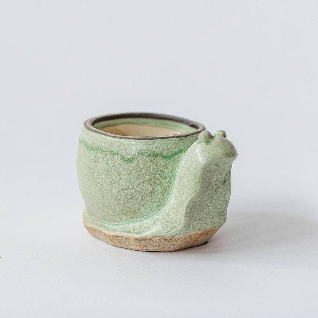 Snail-'Cerveza 'n Lime' 4" Flower Pot