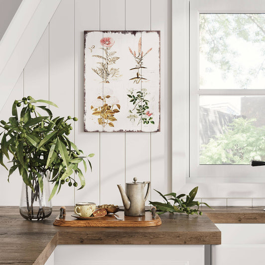 Floral Botanical Wooden Art