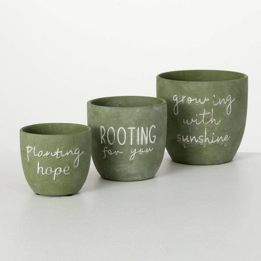 Rooting for You Planters-set of 3