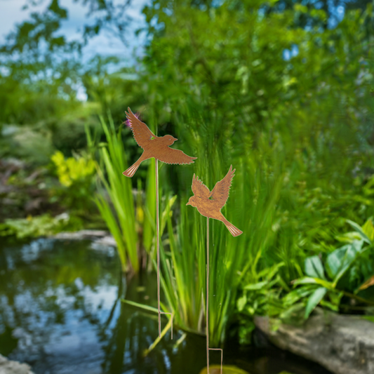 Copper Bird Garden Stakes
