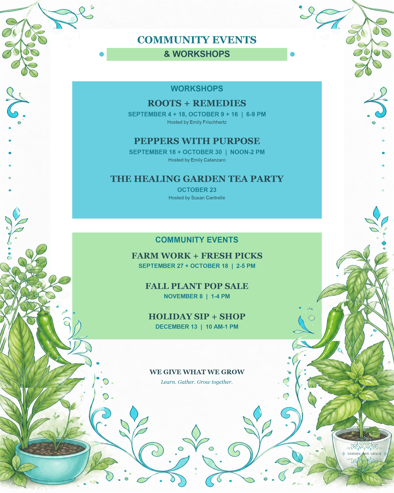 Community Events + Workshop Registration