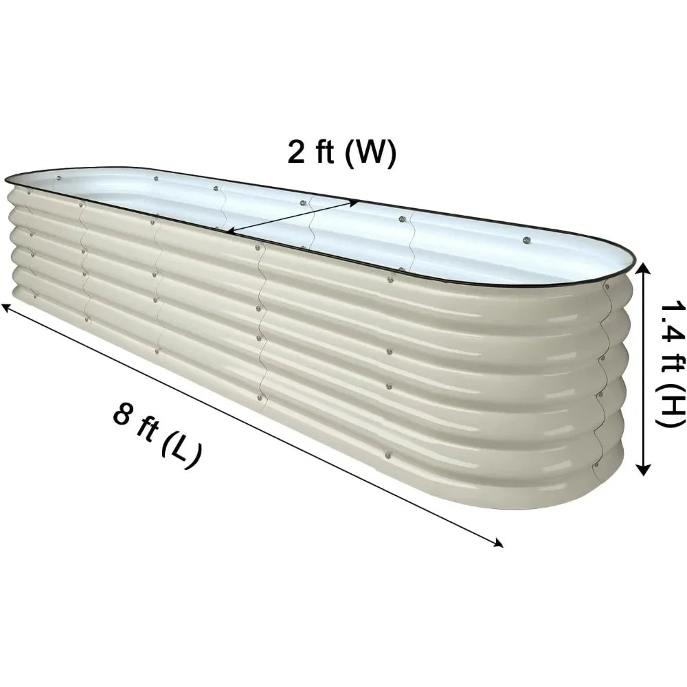 8ft X 2ft X 1.4ft Raised Garden Bed Kit Stainless Steel