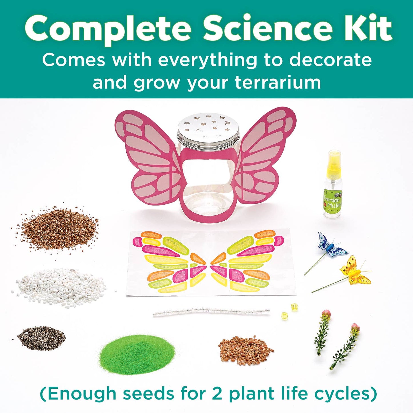 Sparkle N' Grow Butterfly Terrarium DIY Craft Kit for Kids