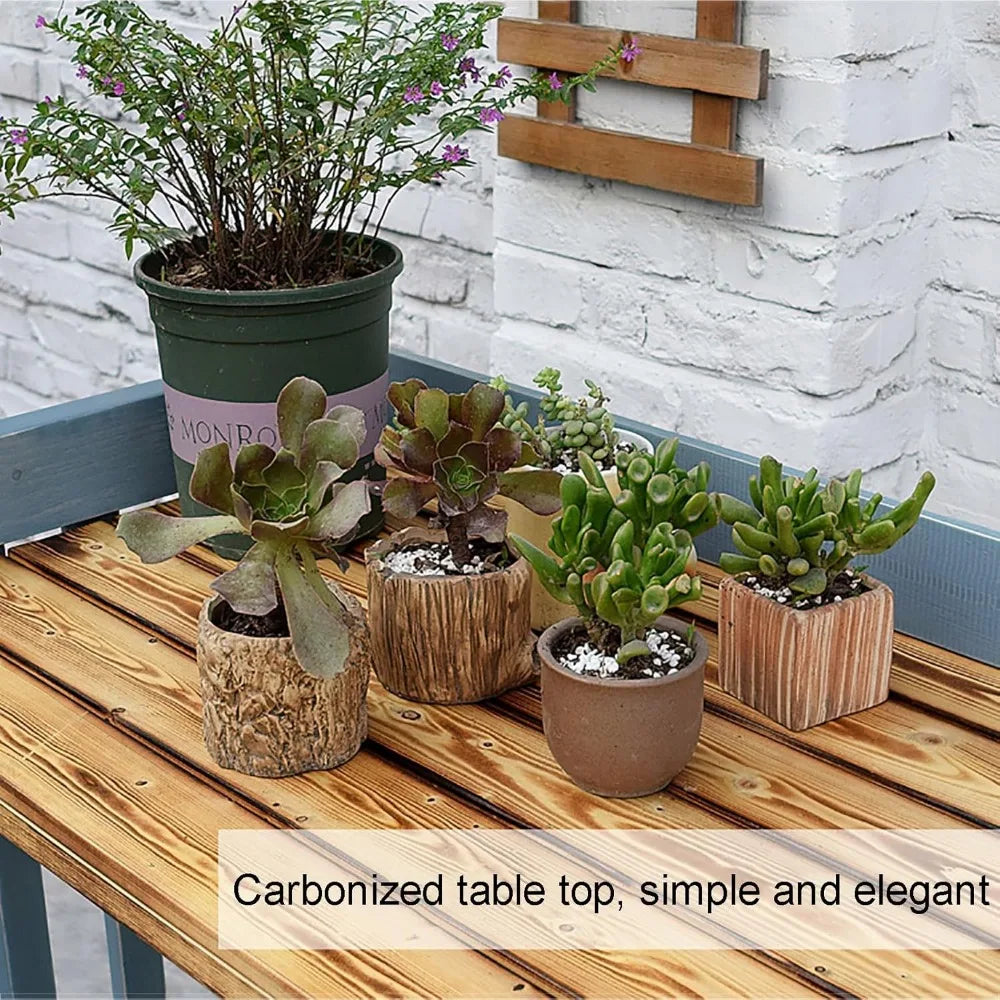 Pine Potting Table with Removable Sink, Tool Drawer