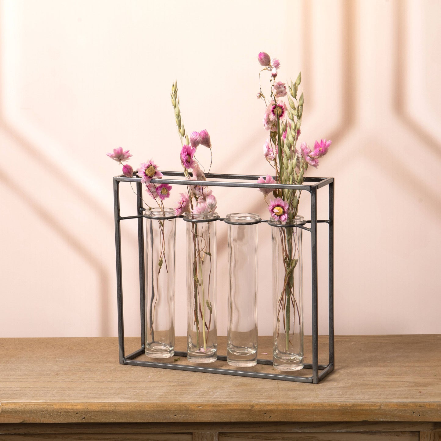 RECT 4-GLASS/METAL VASE **MM3**