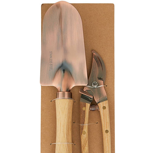 Copper Garden Shovel & Pruner Set