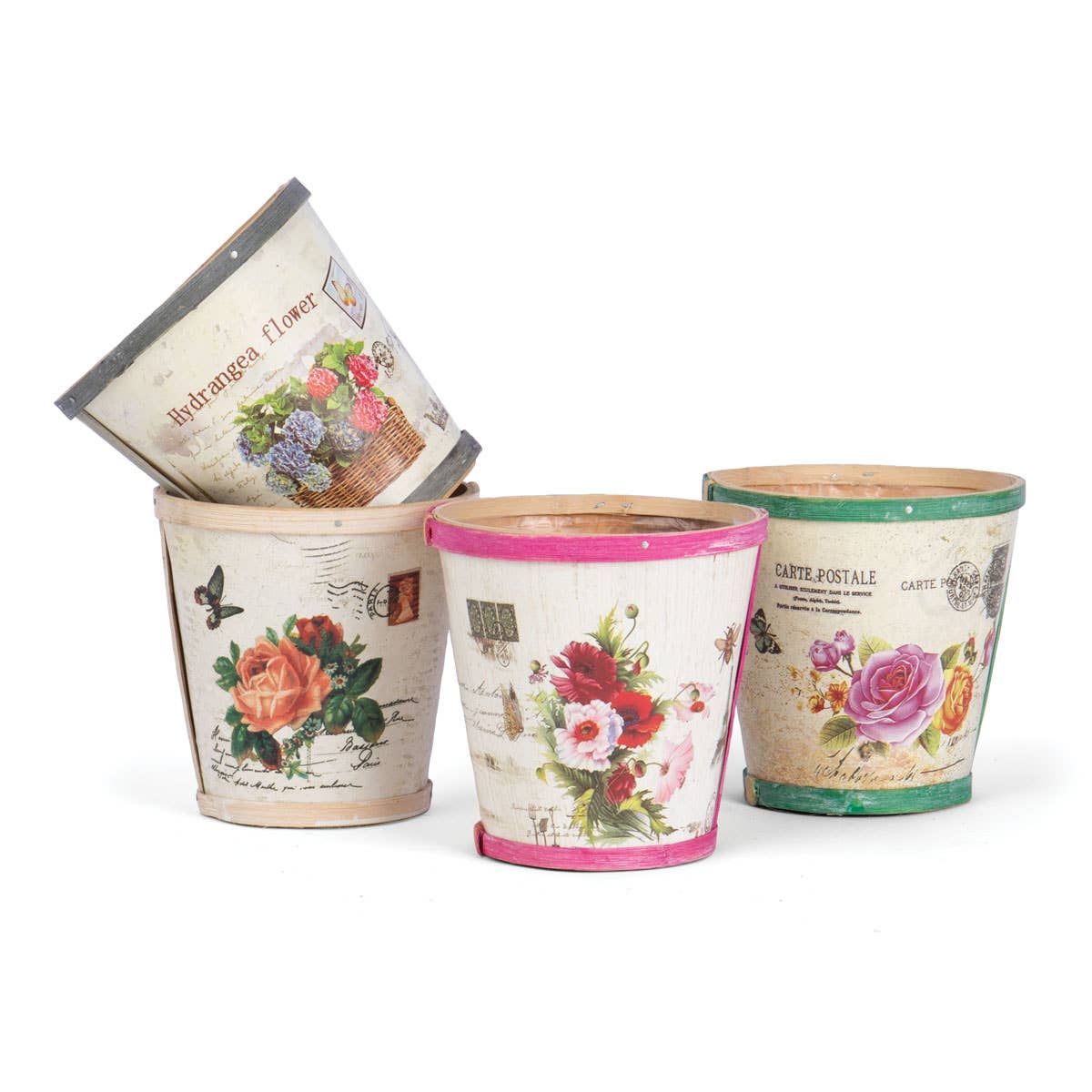 RD SPLITWOOD PLANTER-4ASST SEWN-IN LINER