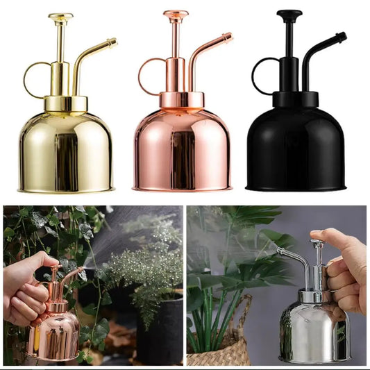 300ML Plant Flower Watering Can Sprayer Mini Stainless Steel Vintage Kettle Durable Spraying Hairdressing Pot Mister Garden Tool