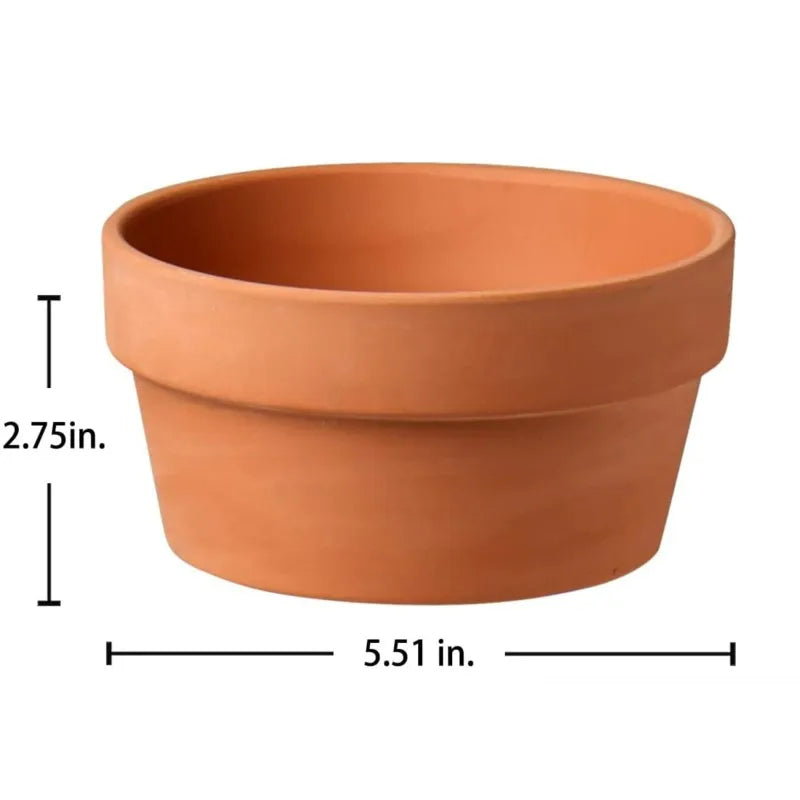 4 PCS Shallow Terracotta Pots 5.5"x2.8"