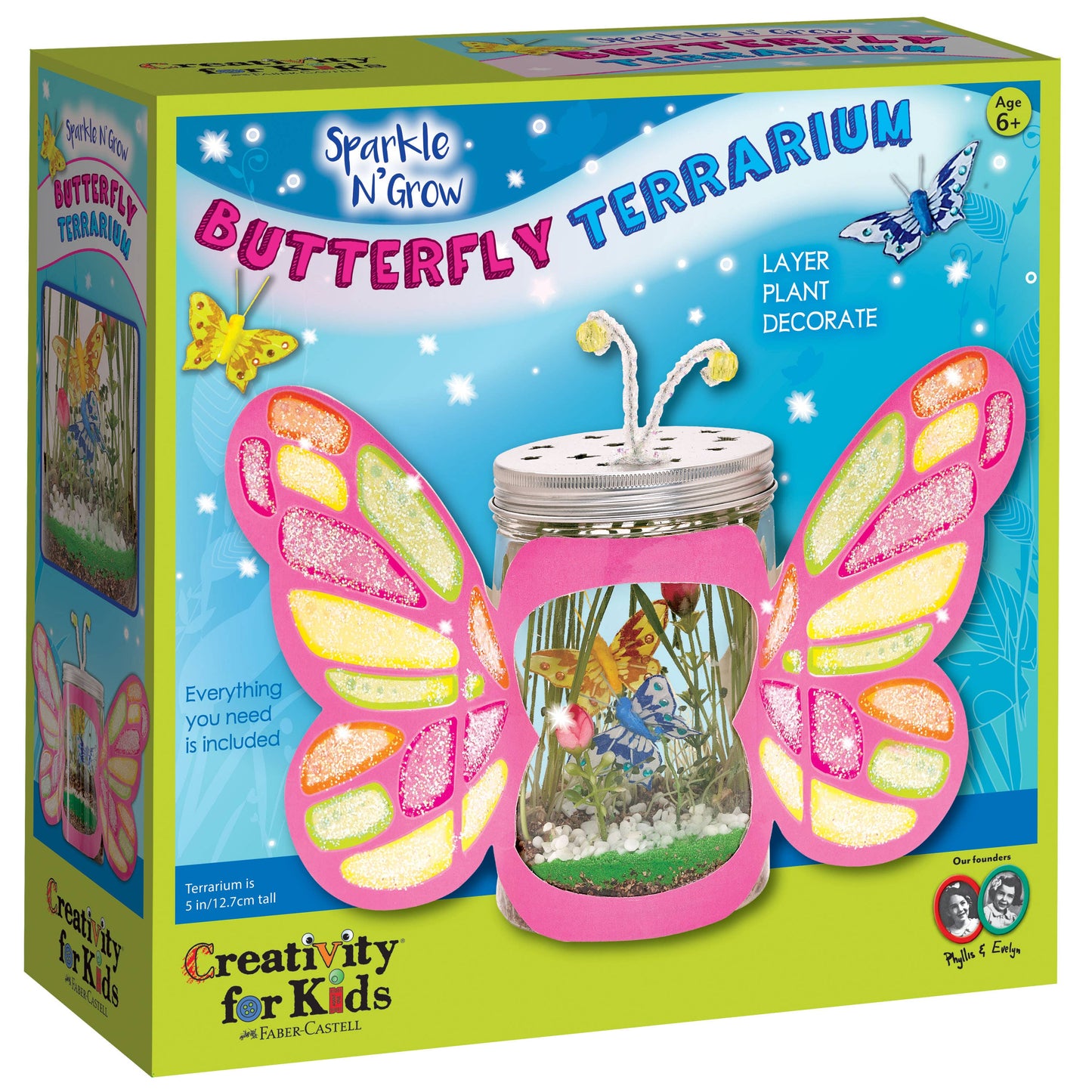 Sparkle N' Grow Butterfly Terrarium DIY Craft Kit for Kids