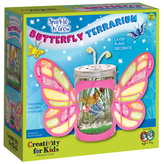 Sparkle N' Grow Butterfly Terrarium DIY Craft Kit for Kids