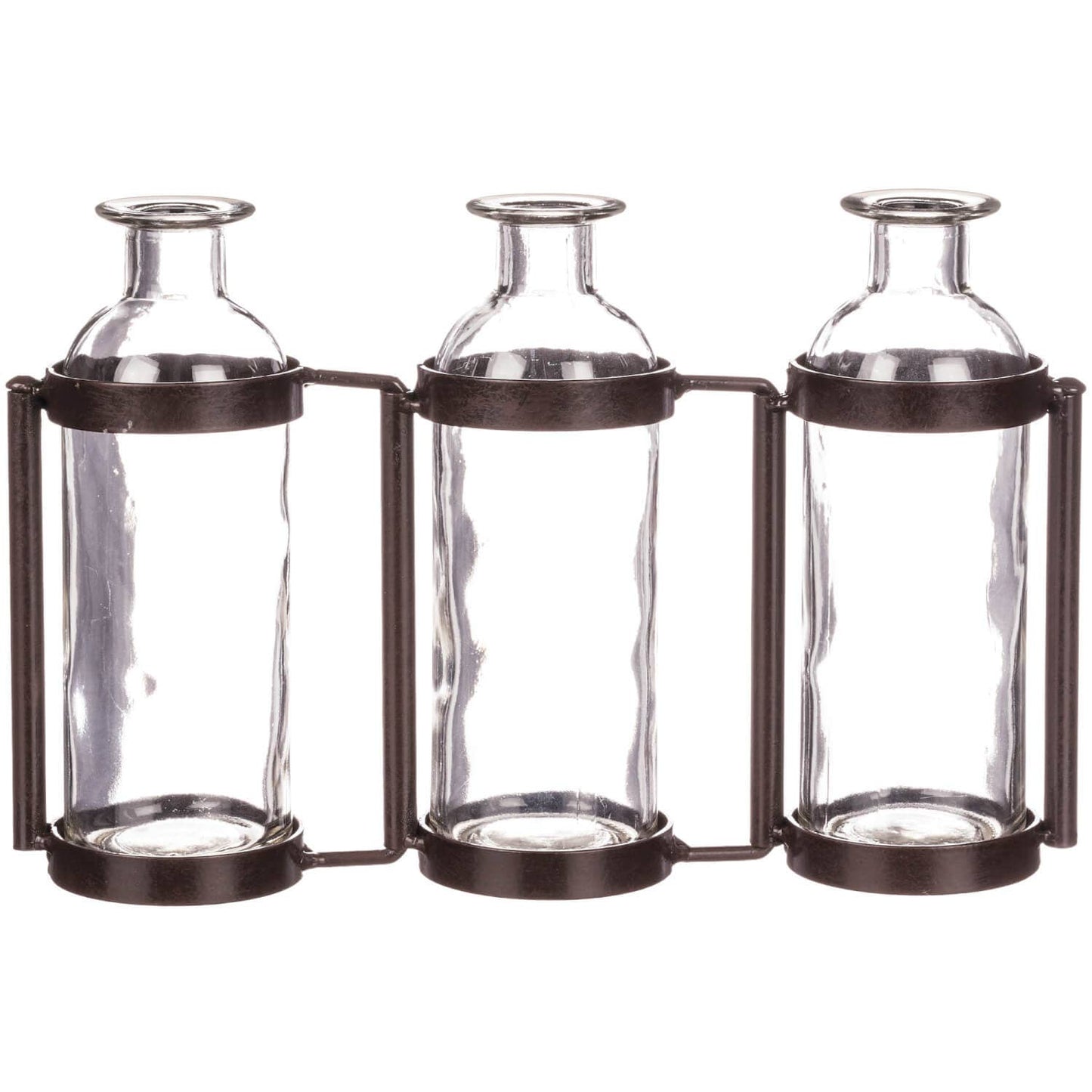 Metal + Bottle Vases-Set of 3