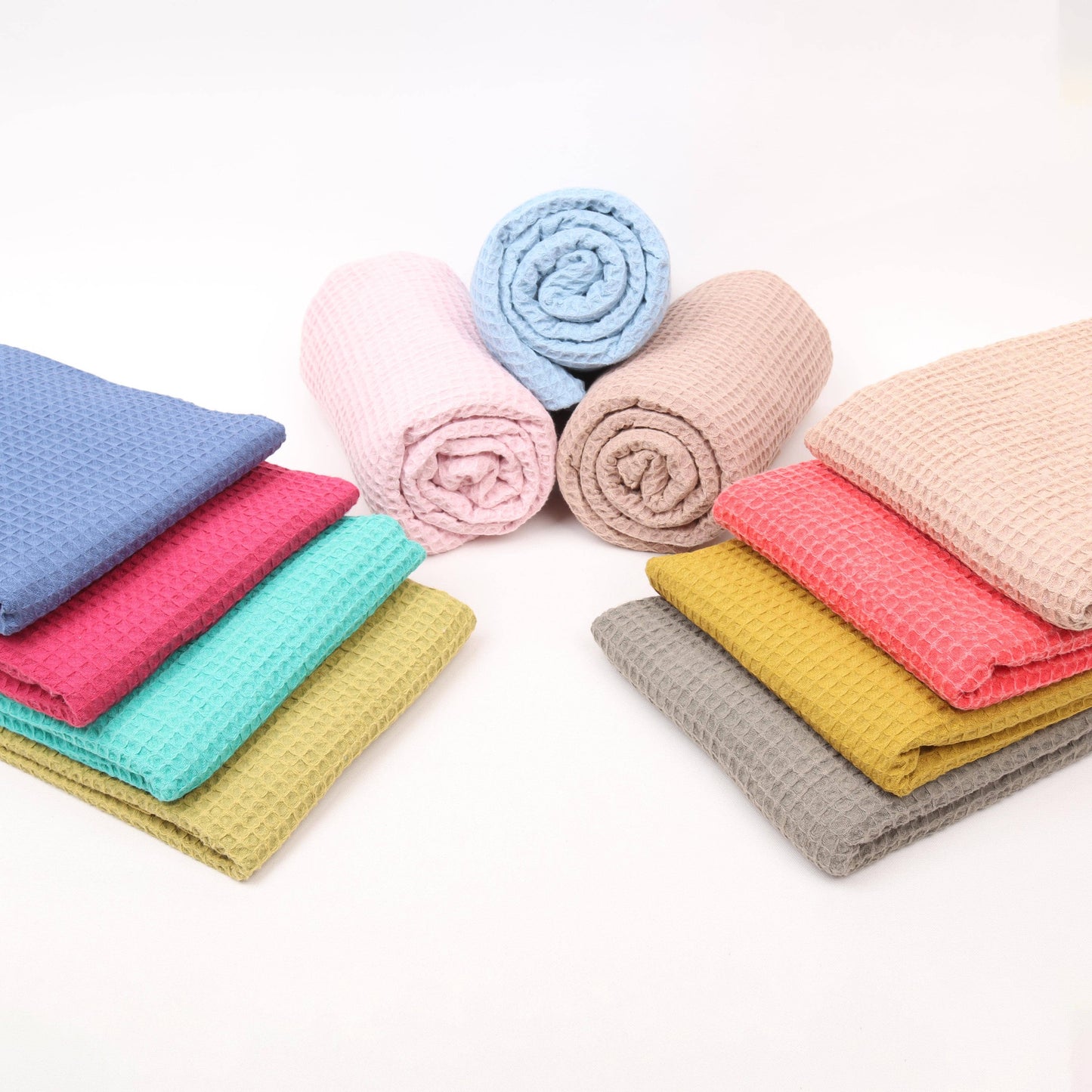 Waffle Texture Organic Cotton Hand & Bath Towel
