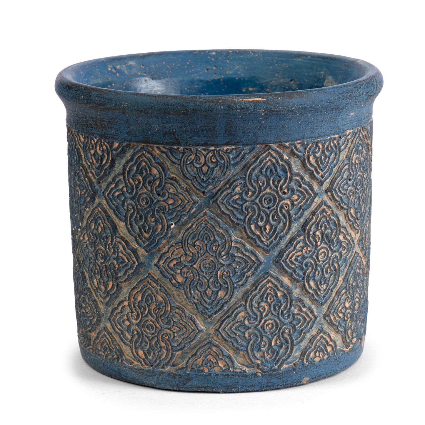 Blue Embossed Planter
