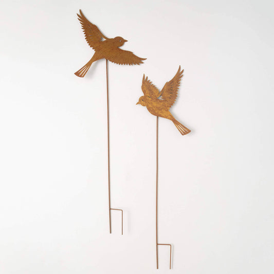 Copper Bird Garden Stakes