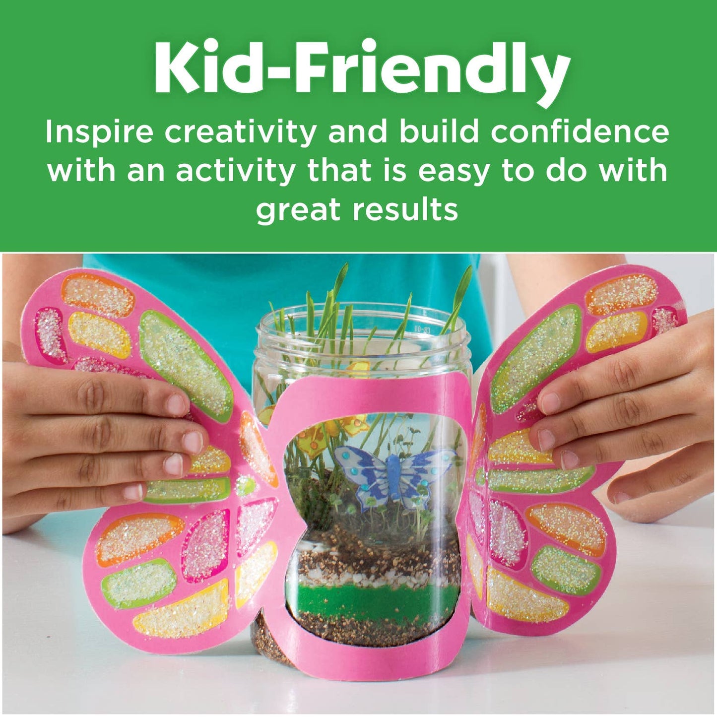 Sparkle N' Grow Butterfly Terrarium DIY Craft Kit for Kids