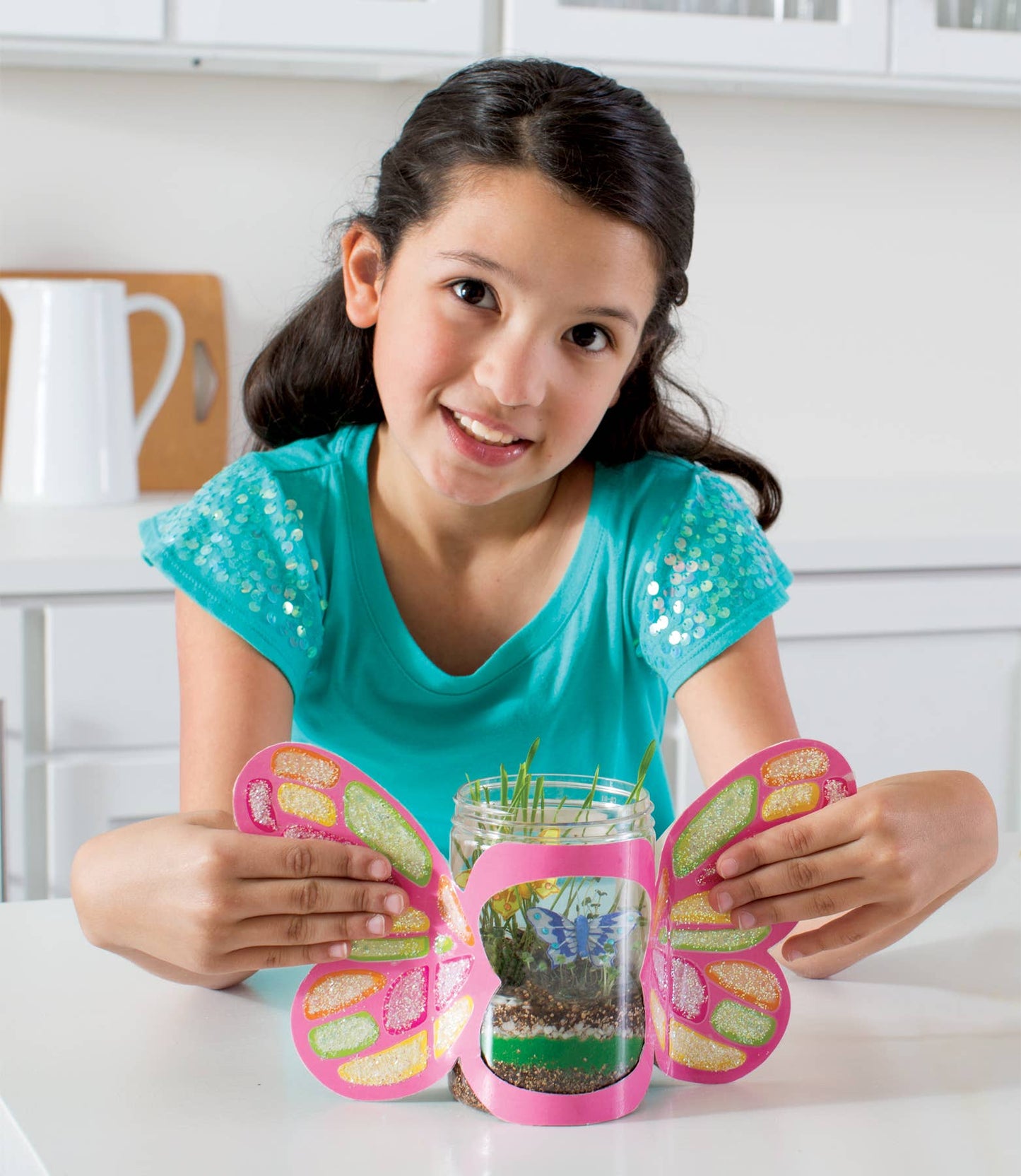 Sparkle N' Grow Butterfly Terrarium DIY Craft Kit for Kids