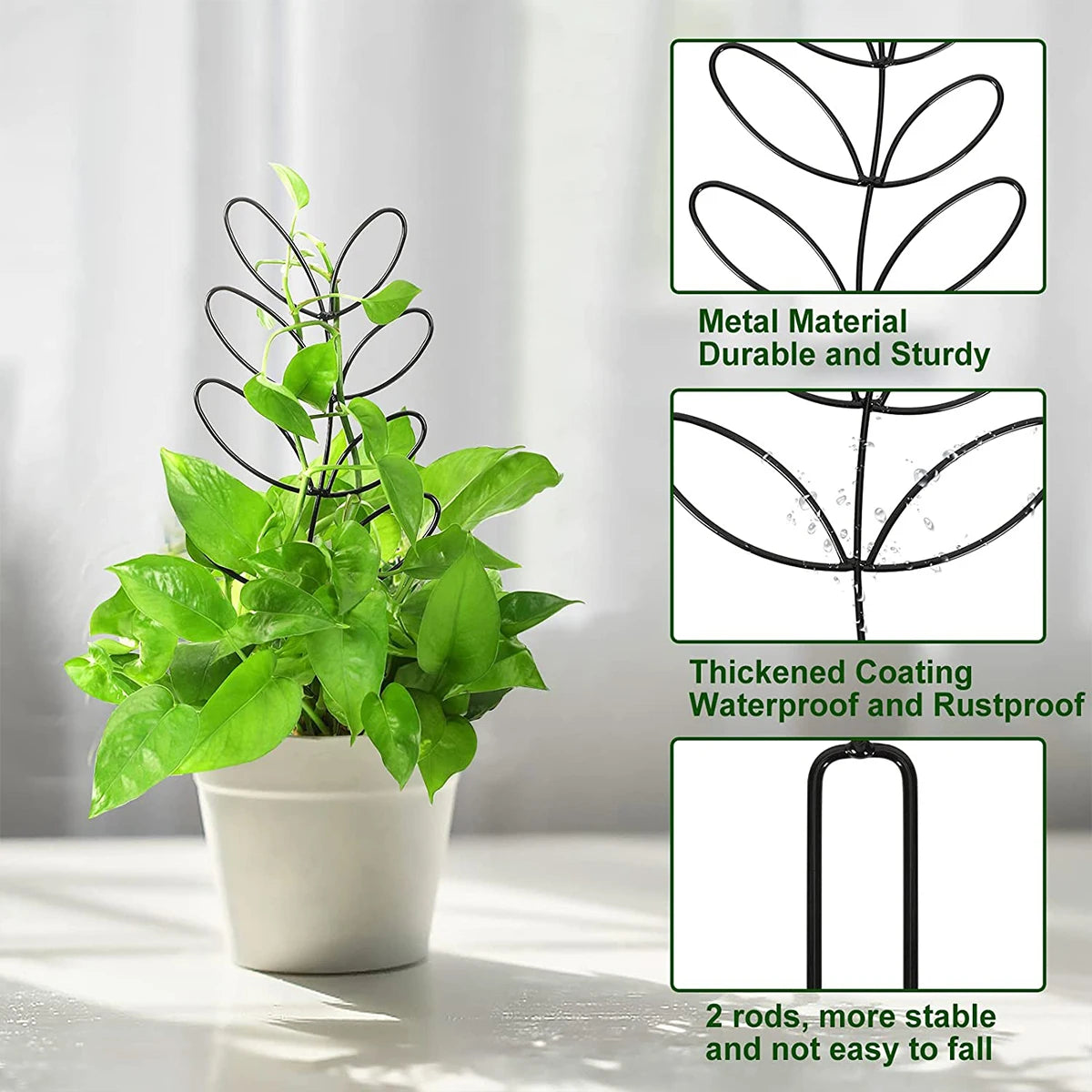 Plant Support Metal Leaf Shape