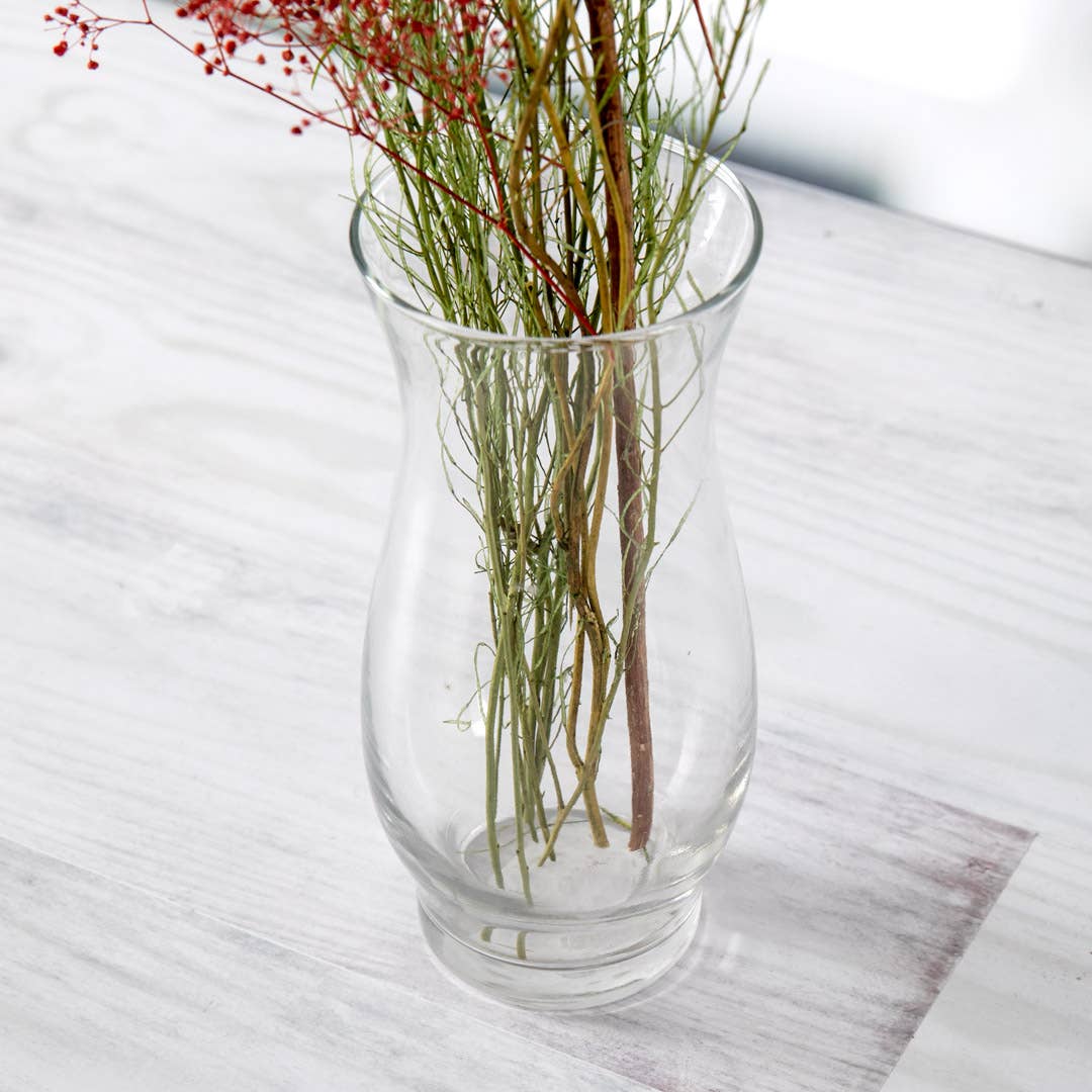 round glass table vase clear