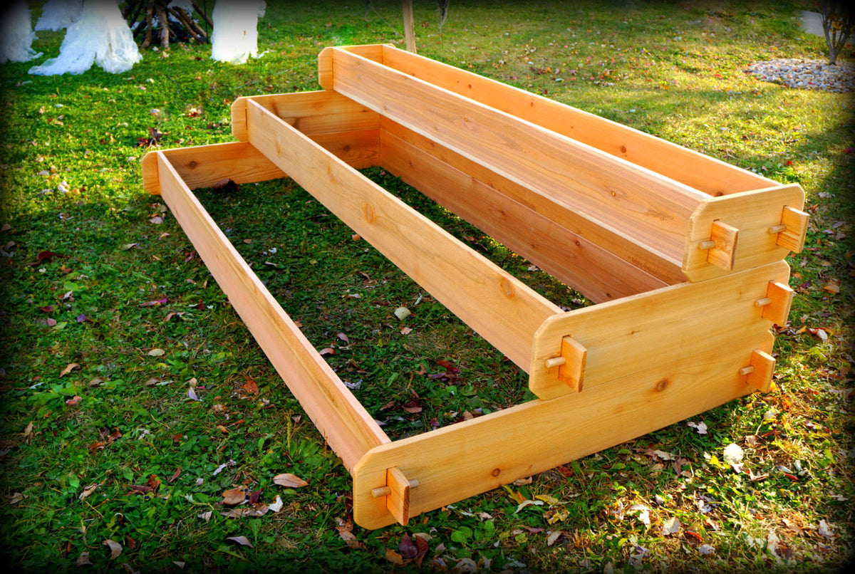 Timberlane Gardens Raised Garden Bed Kit Large 3 Tiered (1x6 2x6 3x6) Select Cedar Elevated Planter