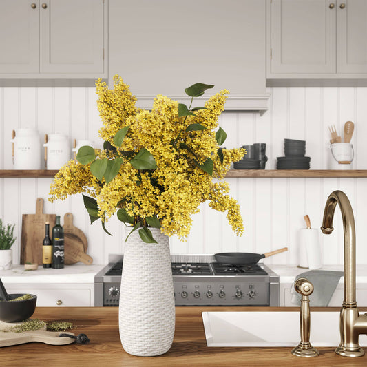 yellow flower taper vase